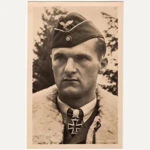 Original WW2 German Postcard - Luftwaffe Knights cross wearer Major …