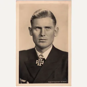 Original WW2 German Postcard - Kriegsmarine Knights cross wearer Kapitänleutnant …