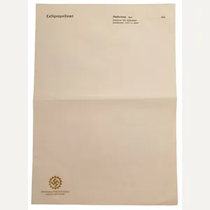 Writing paper - 'Nationalsozialistischer Musterbetrieb Luftgaupostambt, Amsterdam'