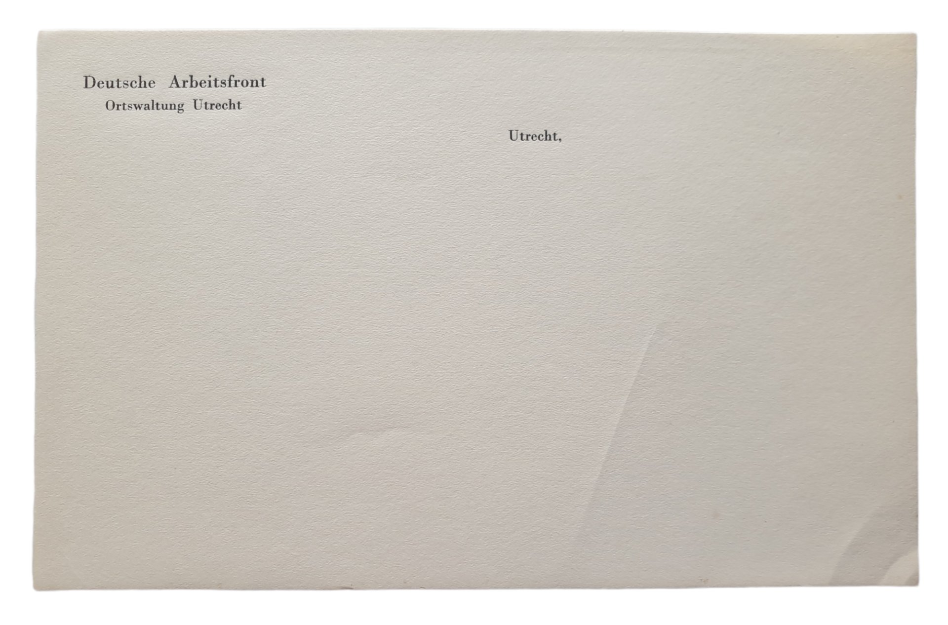 Deutsche Arbeitsfront Ortswaltung Utrecht writing paper — image 2