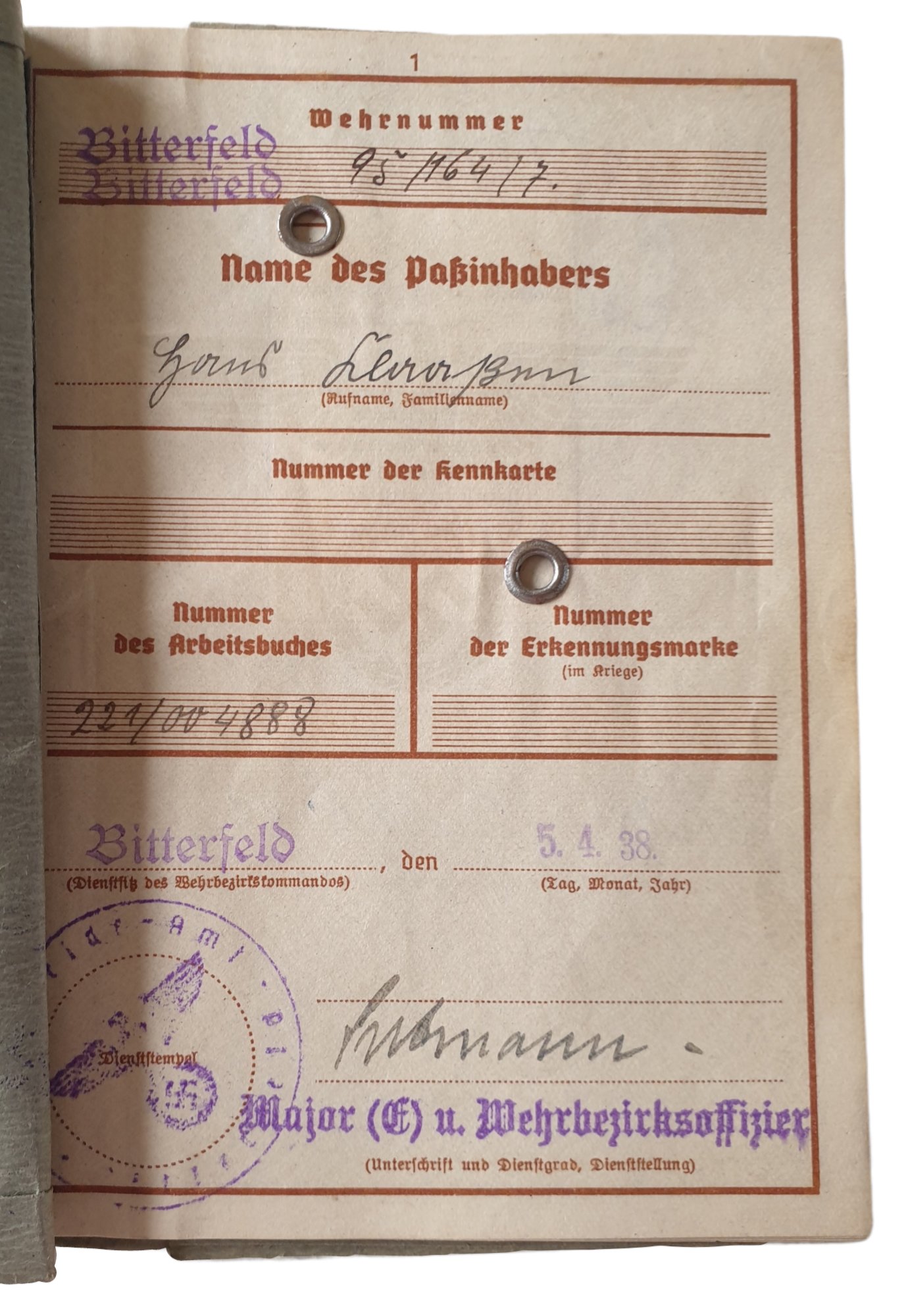 Wehrpass - Wehrpflichtiger Bitterfeld — image 3