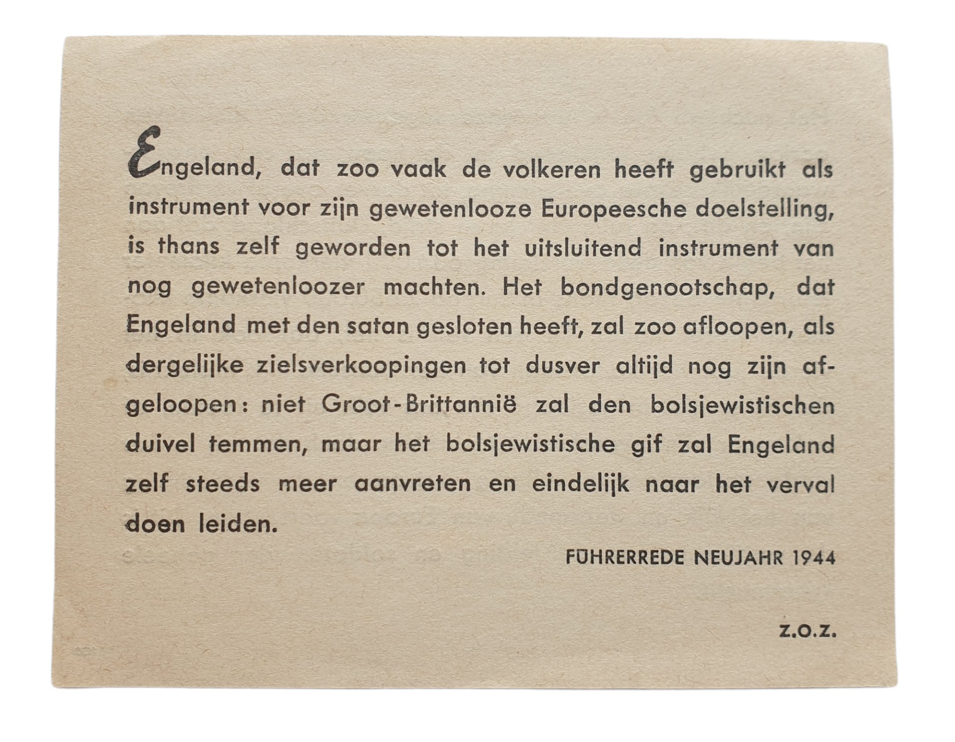 Flyer - ''Führerrede Neujahr 1944'' — image 2