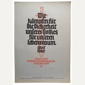 NSDAP Wochenspruch December 1939 Adolf Hitler