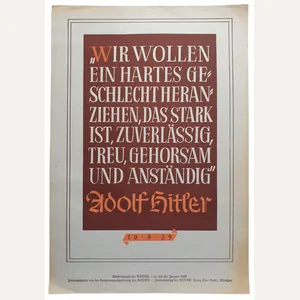 NSDAP Wochenspruch January 1940 Adolf Hitler