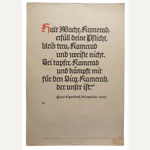 NSDAP Wochenspruch June 1940 Paul Eigendorf
