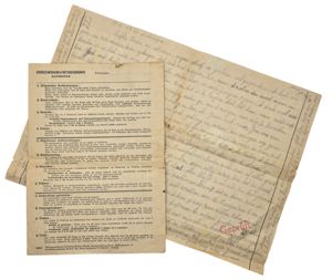 Original WW2 Flemish Document - Kriegswehrmachtsgefängnis Antwerpen letter set, Wilrijk …