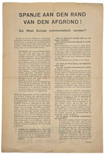 Original WW2 Dutch Collaboration NSB Document - Spanje aan den …