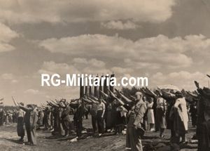 Original WW2 Dutch Collaboration NSB Photo - NSB gathering saluting …
