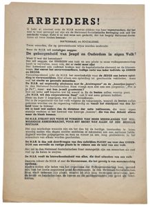 Original WW2 Dutch Collaboration NSB Flyer - Arbeiders! lijst 15 …