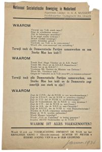 Original WW2 Dutch Collaboration NSB Flyer - Waarom dit alles …