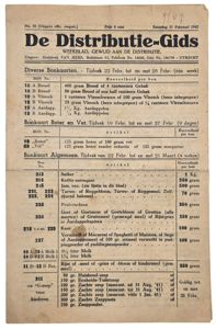 Original WW2 Dutch Document - De Distributie Gids Utrecht (1942)