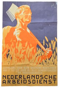 Original WW2 Dutch Collaboration NAD Poster - Nederlandsche Arbeidsdienst (1940)