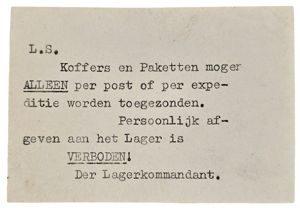 Original WW2 Dutch Document - Postal information PDA Polizeiliches Durchgangslager …