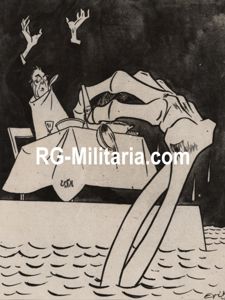 Original WW2 Dutch Collaboration NSB Press Photo - Roosevelt caricature …