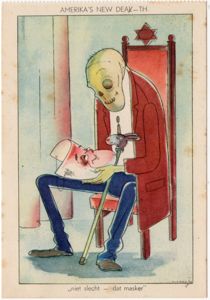 Original WW2 Dutch Collaboration NSB Postcard - ''Amerika's New Deal …