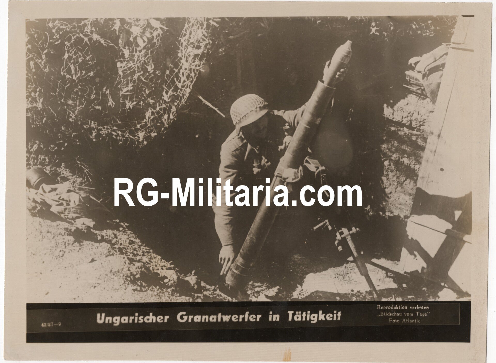 Original WW2 German Press Photo - Hungarian artillery with a grenade launcher — image 3