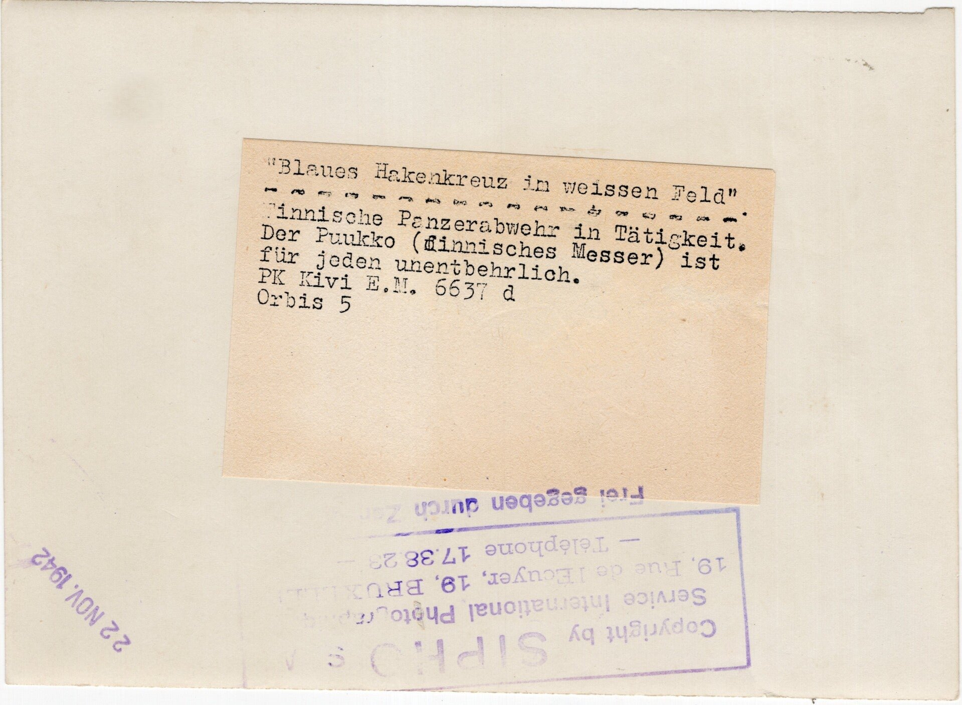 Original WW2 German Press Photo - Finnish soldiers with a Lahti L-39 anti-tank rifle (1942) — image 2