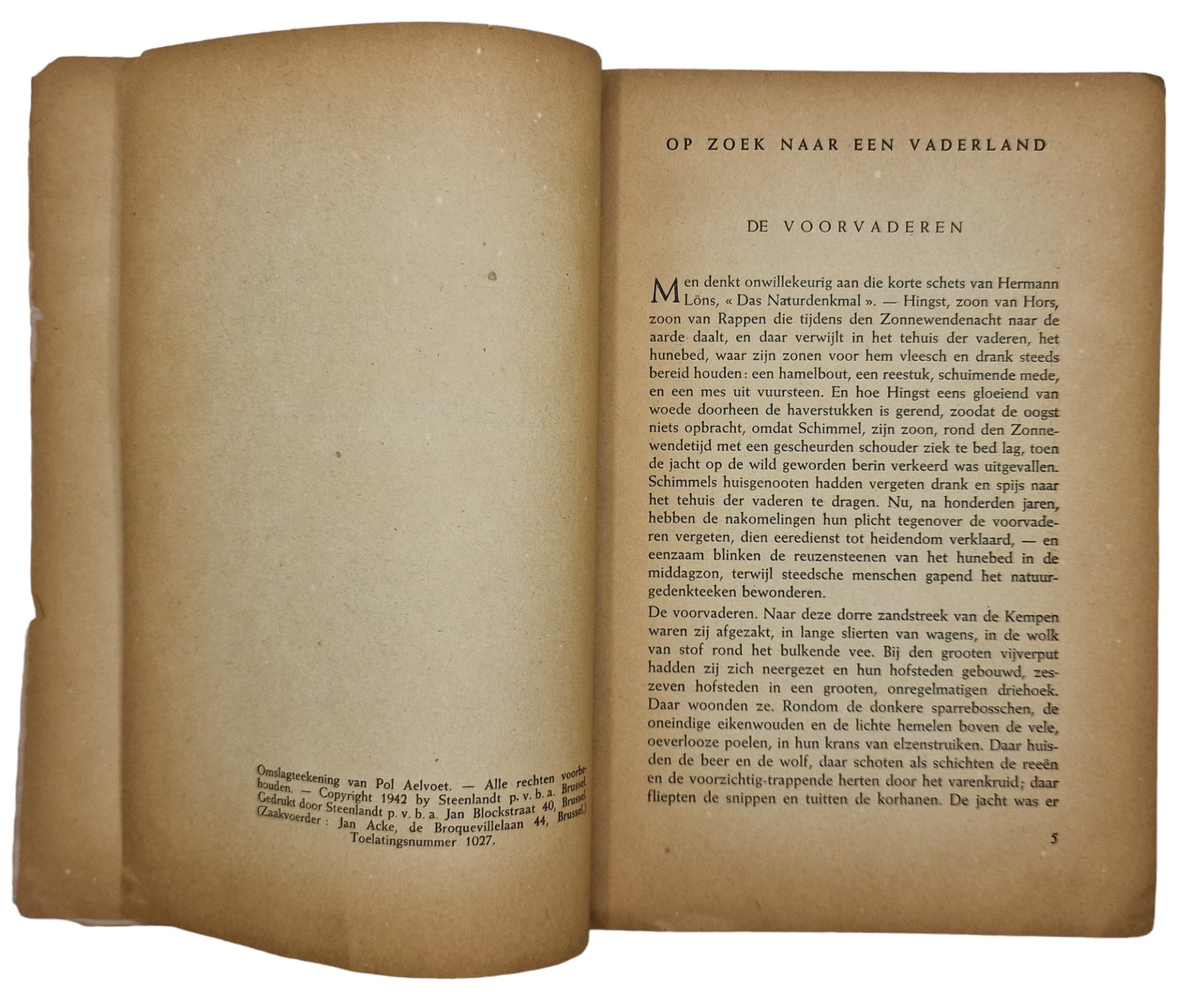 Original WW2 Flemish Collaboration Brochure - Op zoek naar een vaderland, Jef van de Wiele (1942) — image 4