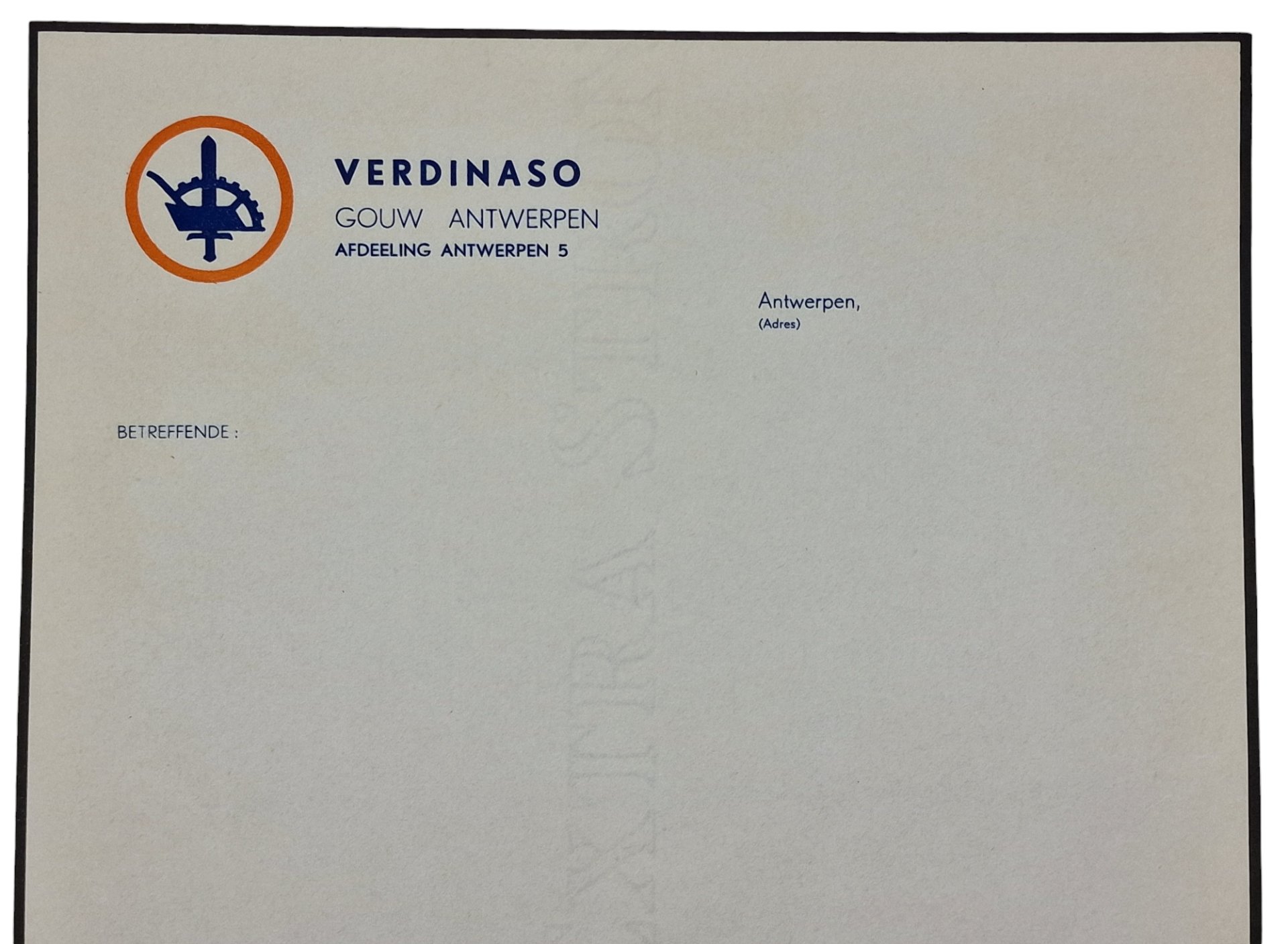 Original WW2 Flemish Collaboration Document - Verdinaso Gouw Antwerpen writing paper — image 2