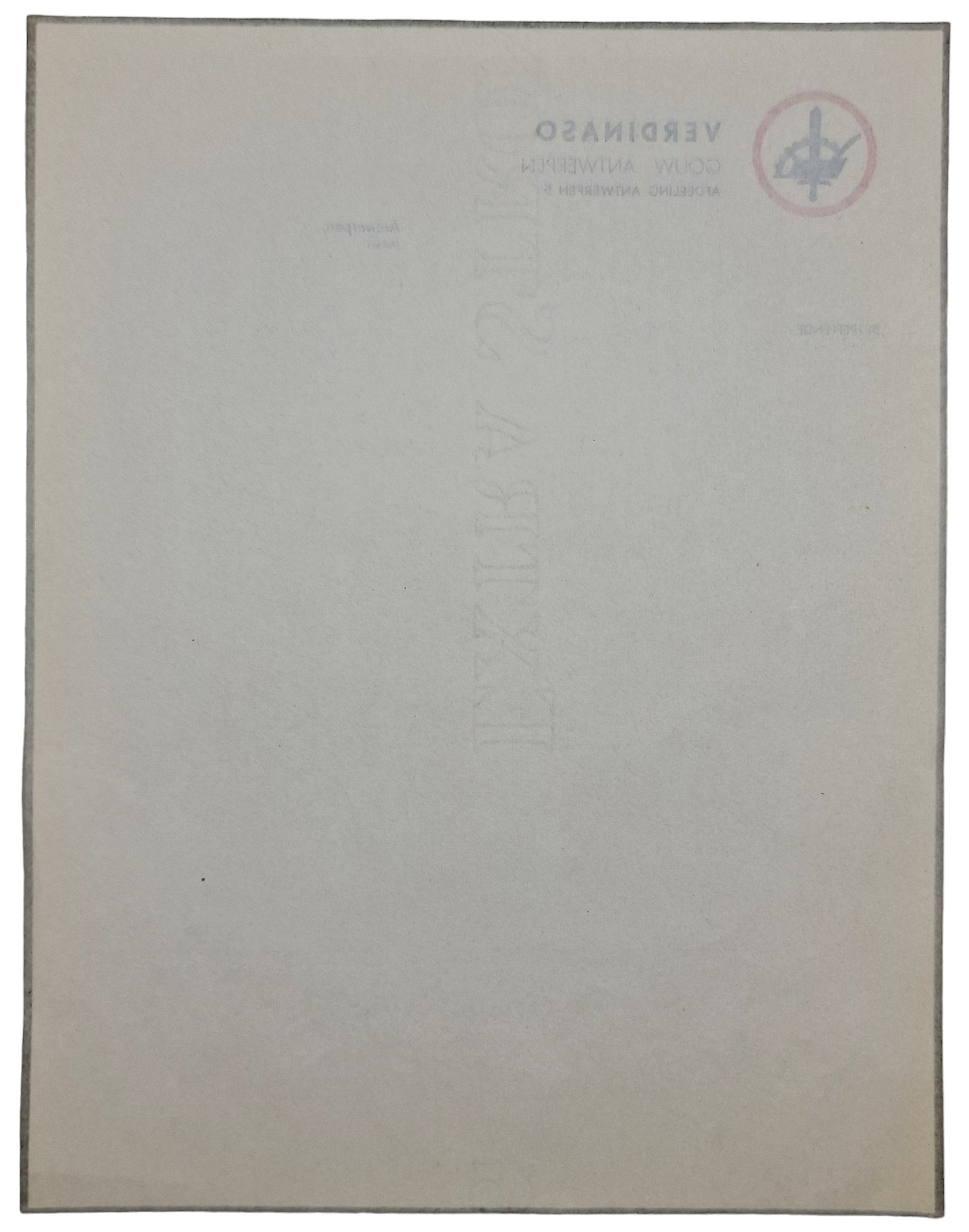Original WW2 Flemish Collaboration Document - Verdinaso Gouw Antwerpen writing paper — image 3