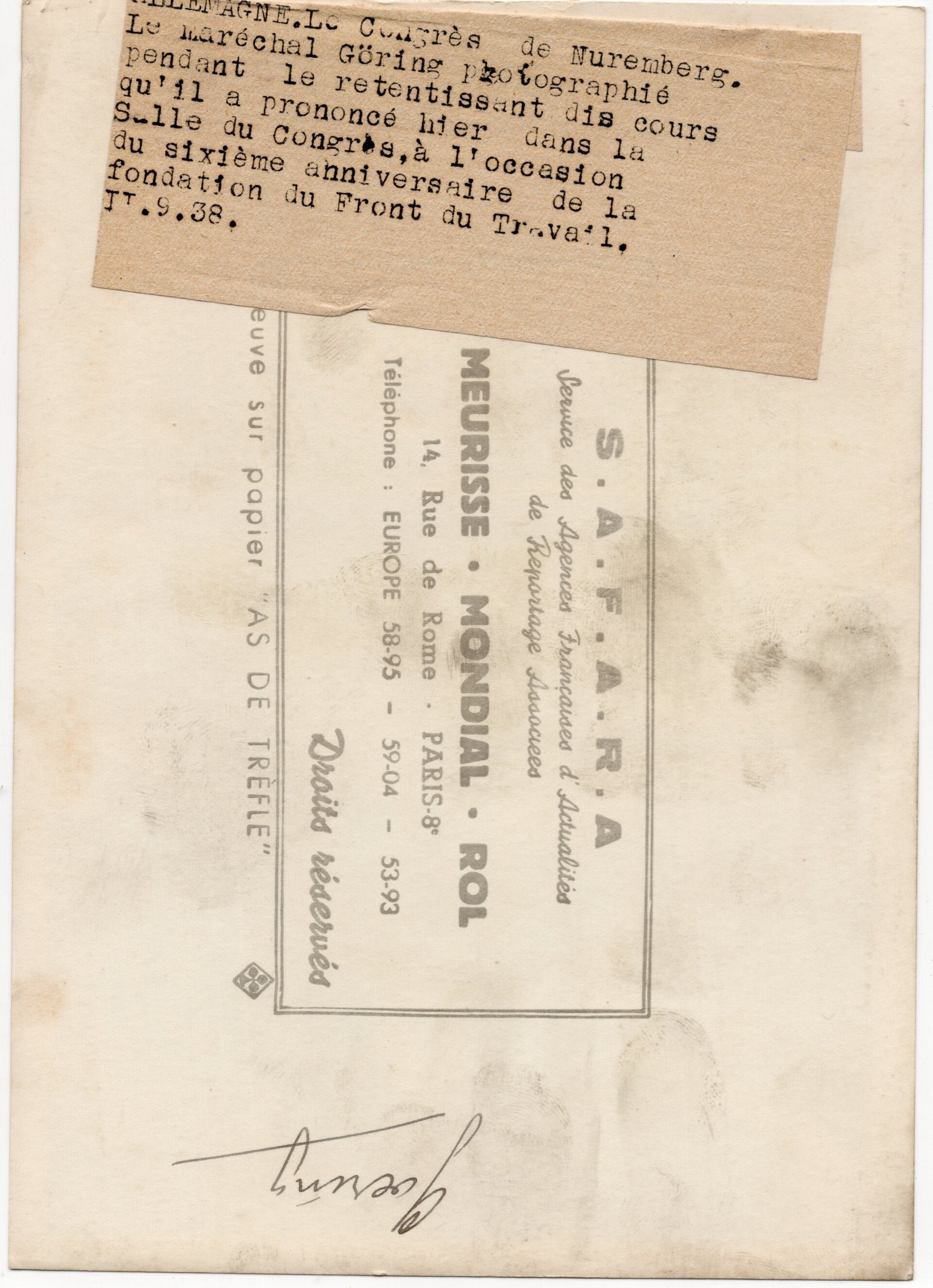 Original WW2 French Press Photo - Luftwaffe Reichsmarschall Hermann Göring speeching in Nuremberg (1938) — image 2