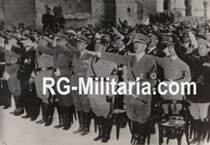 Original WW2 French Press Photo - Adolf Hitler and Benito …