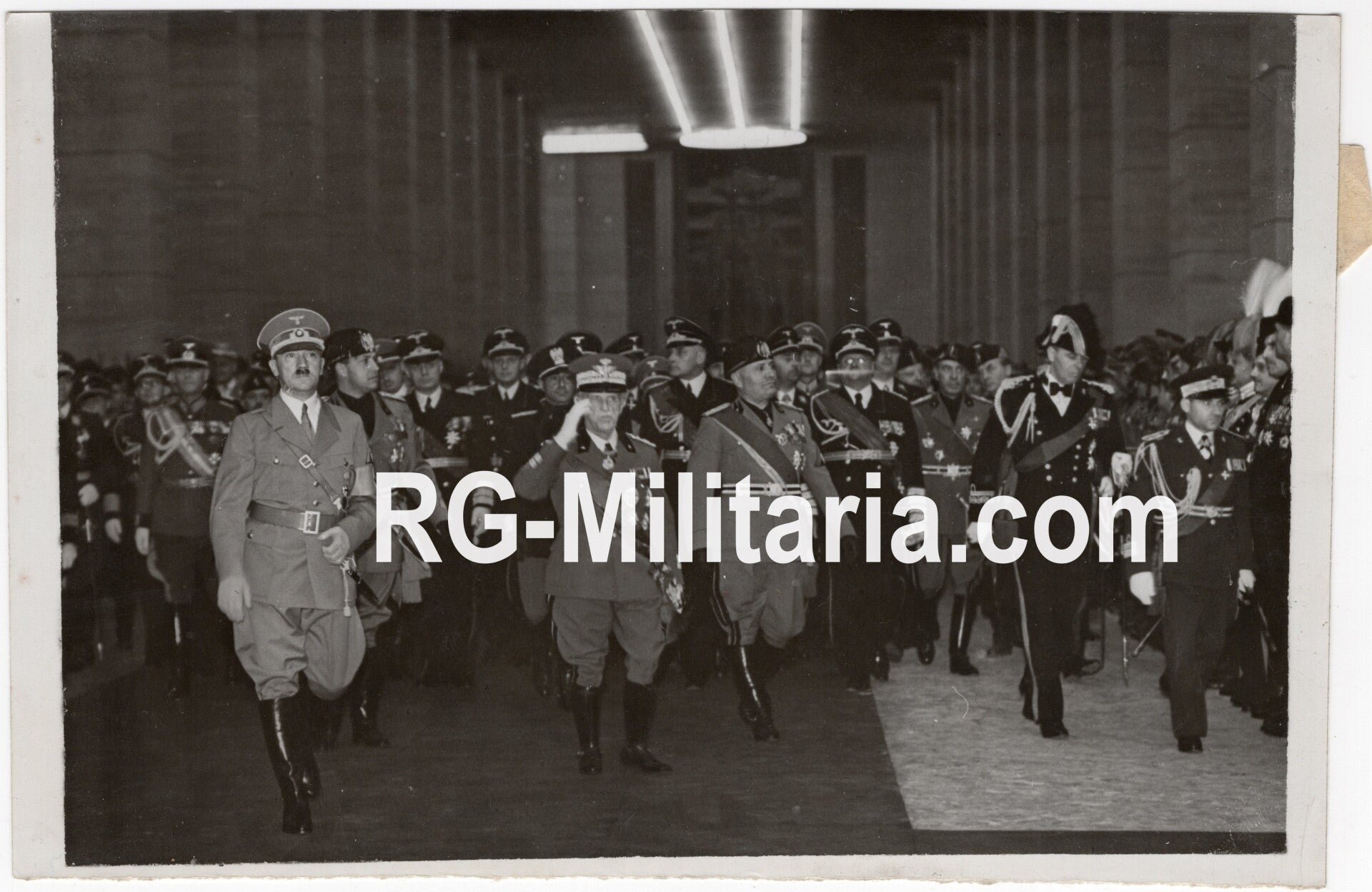 Original WW2 French Press Photo - Adolf Hitler and Benito Mussolini in Rome (1938) — image 3