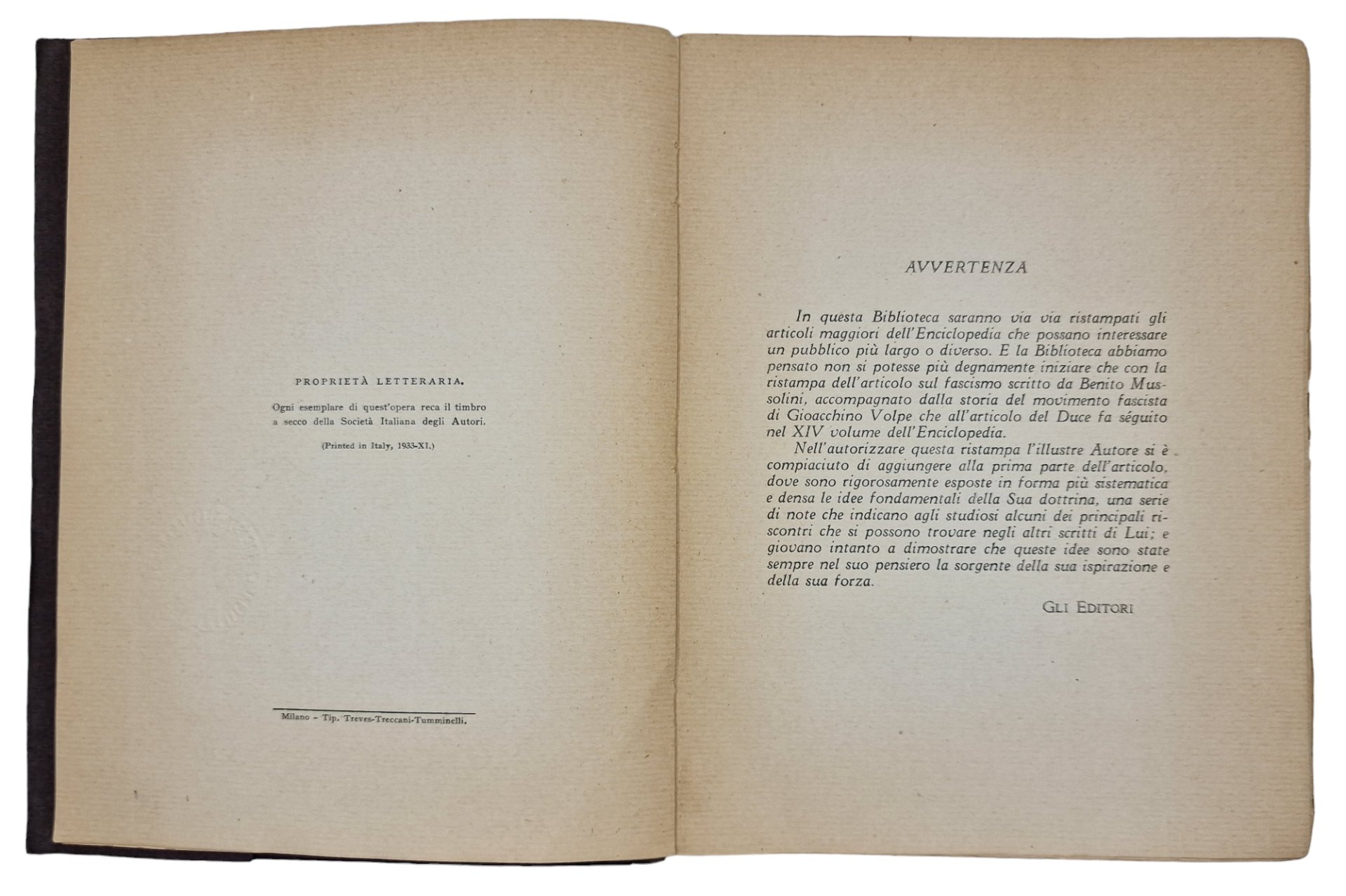 Original WW2 Italian Book - La Dottrina del Fascismo, Benito Mussolini, Gioacchino Volpe (1933) — image 4