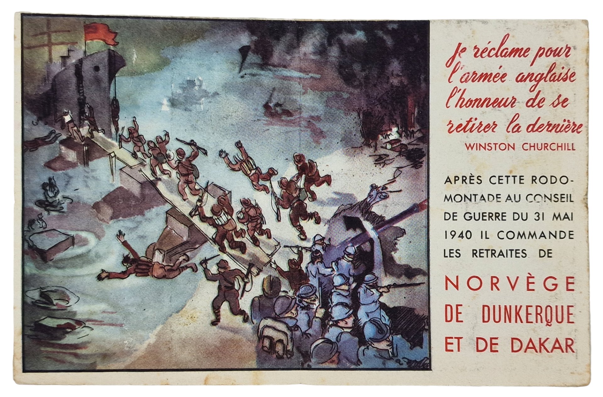 Original WW2 French Document - Retraites glorieuses de Winston Churchill (1940) — image 2