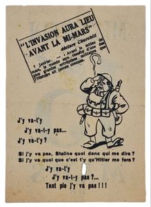 Original WW2 French Document - L'invasion aura lieu avant la …