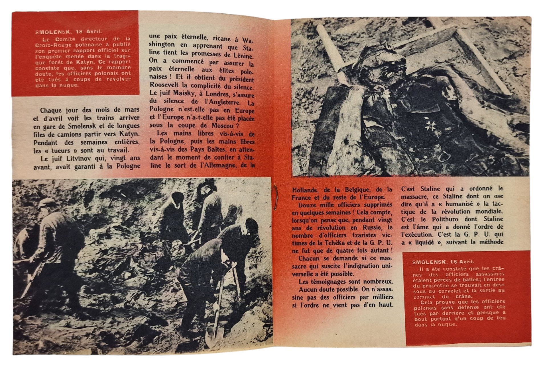 Original WW2 French Collaboration Brochure - Le Communisme c'est la fosse commune, Katyn (1943) — image 2