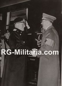 Original WW2 French Press Photo - Adolf Hitler with Benito …