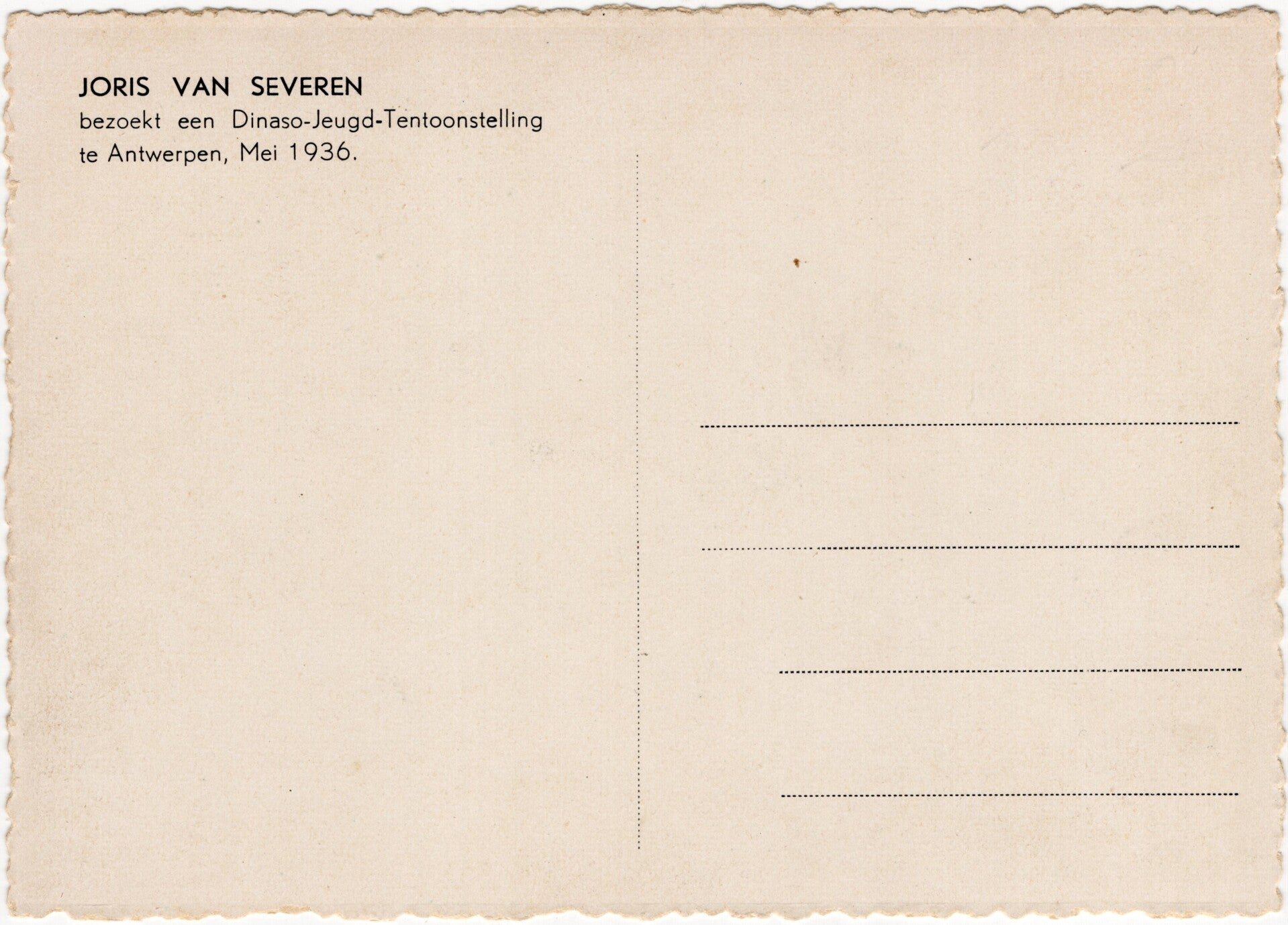Original WW2 Flemish Collaboration Postcard - Verdinaso, Joris van Severen, Antwerpen (1936) — image 2