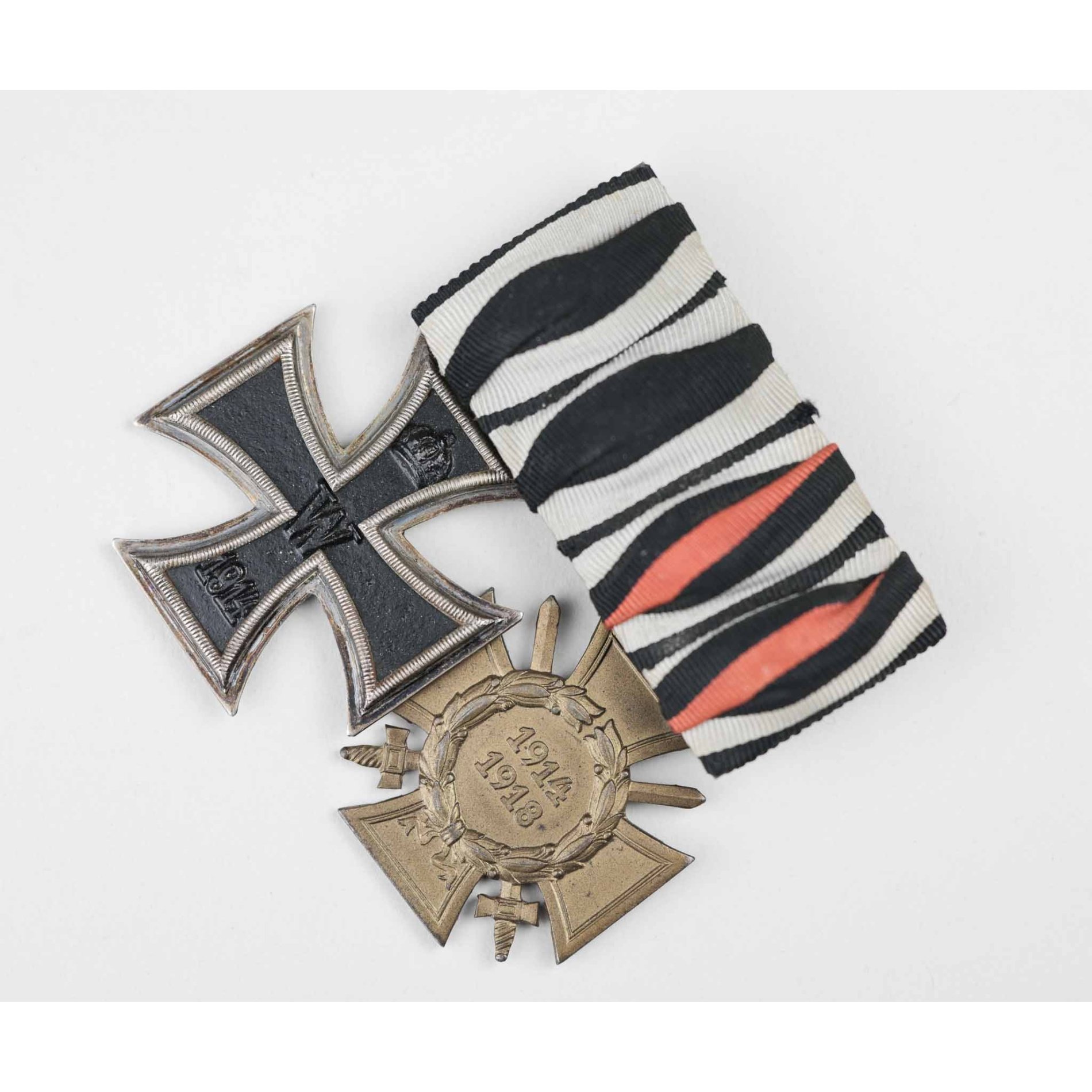 2er Ordensspange Eisernes Kreuz 1.Klasse 1914 mit Frontkämpfer Ehrenkreuz — image 2