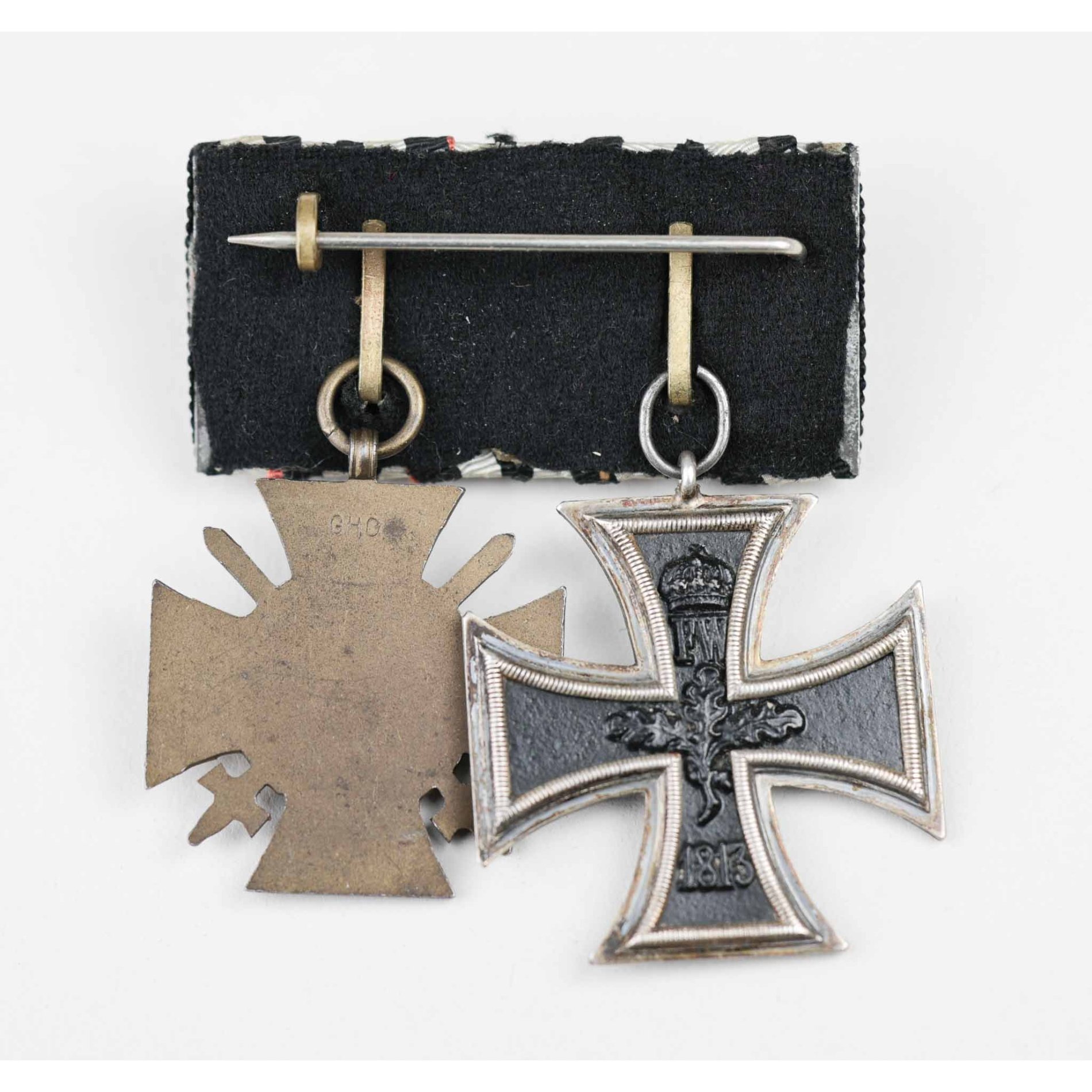 2er Ordensspange Eisernes Kreuz 1.Klasse 1914 mit Frontkämpfer Ehrenkreuz — image 3