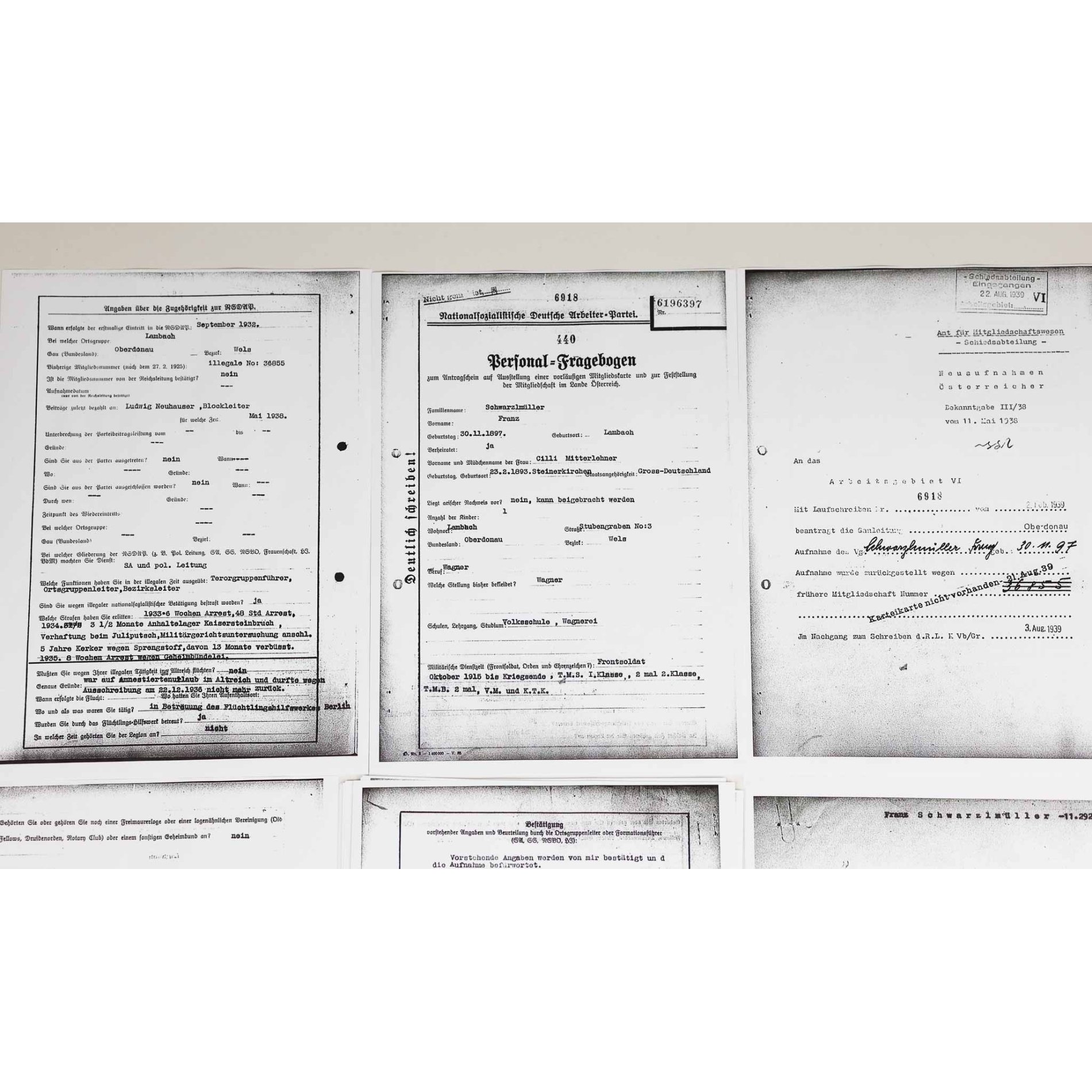 Blutorden Nachlass 2.Typ Verleihungsnummer '3431' Trägernamen + Nachweise Ehrenzeichen vom 9. November 1923, selten! — image 13