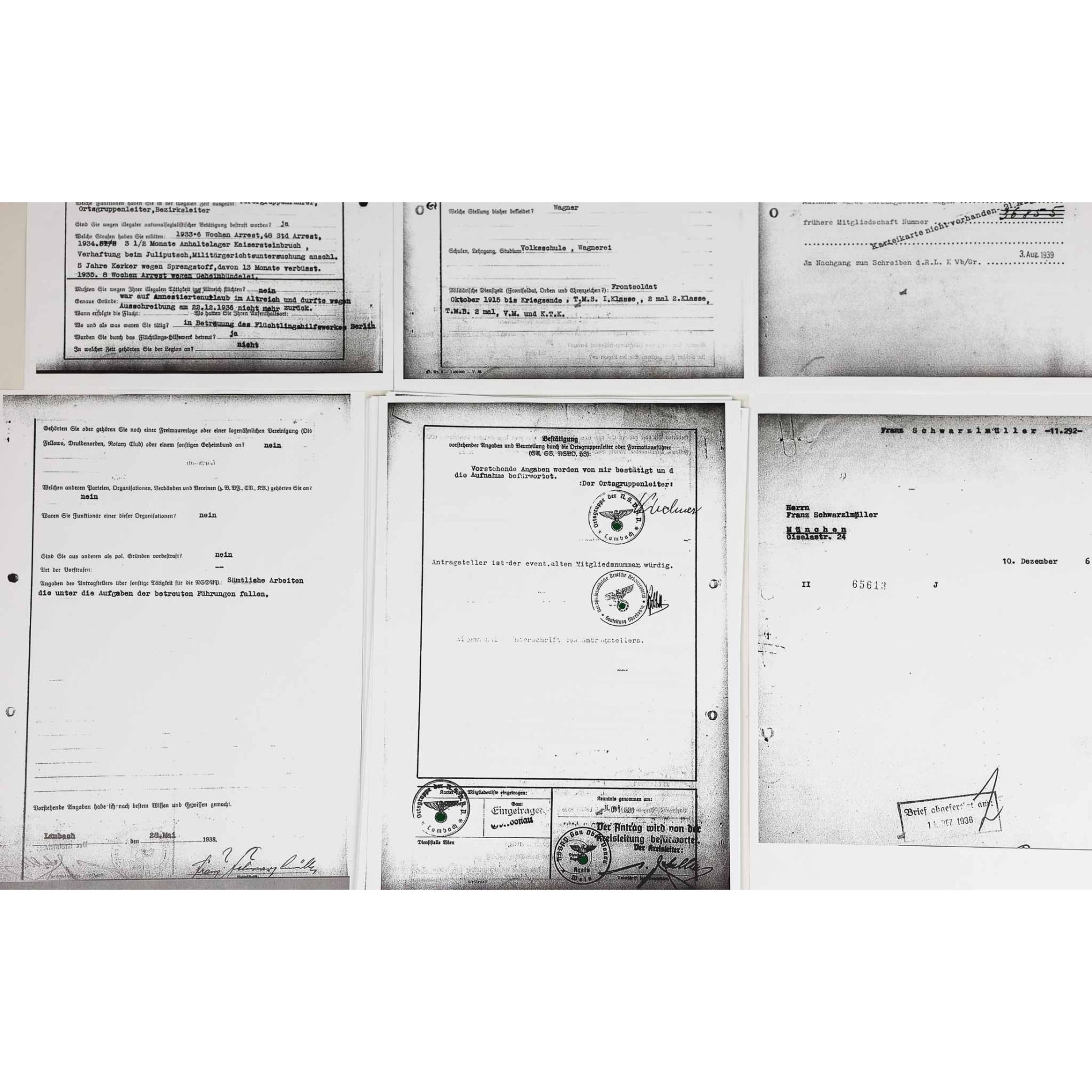 Blutorden Nachlass 2.Typ Verleihungsnummer '3431' Trägernamen + Nachweise Ehrenzeichen vom 9. November 1923, selten! — image 14