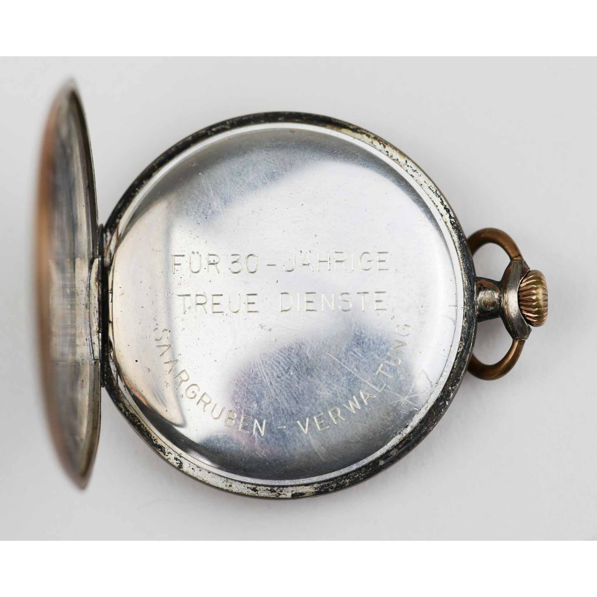 3.Reich Geschenk Taschenuhr der Preußischen Saargruben AG von 1938 im originalen Etui, selten! — image 7