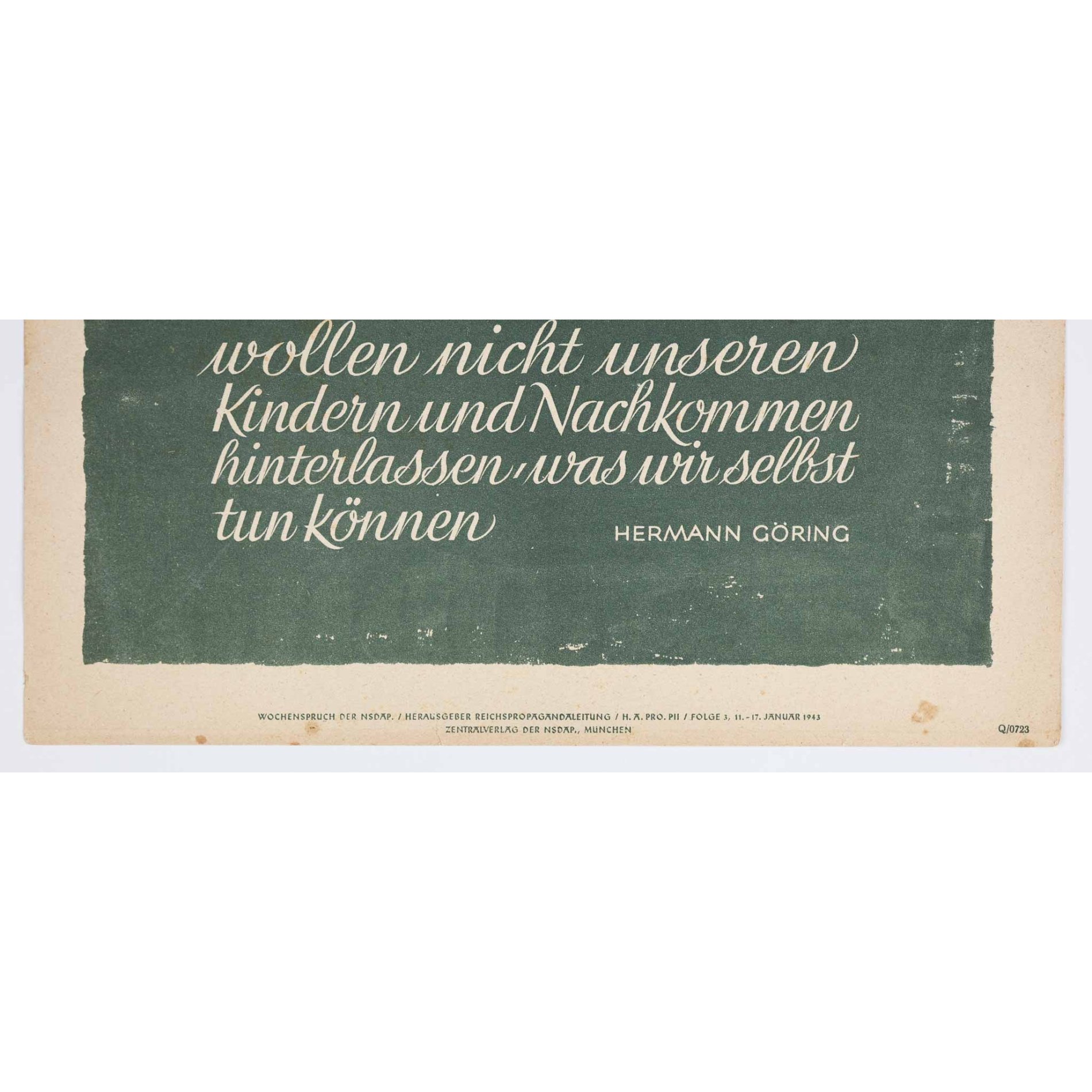 Wochenspruch der NSDAP Hermann Göring Folge 3, 11.-17. Januar 1943 — image 2