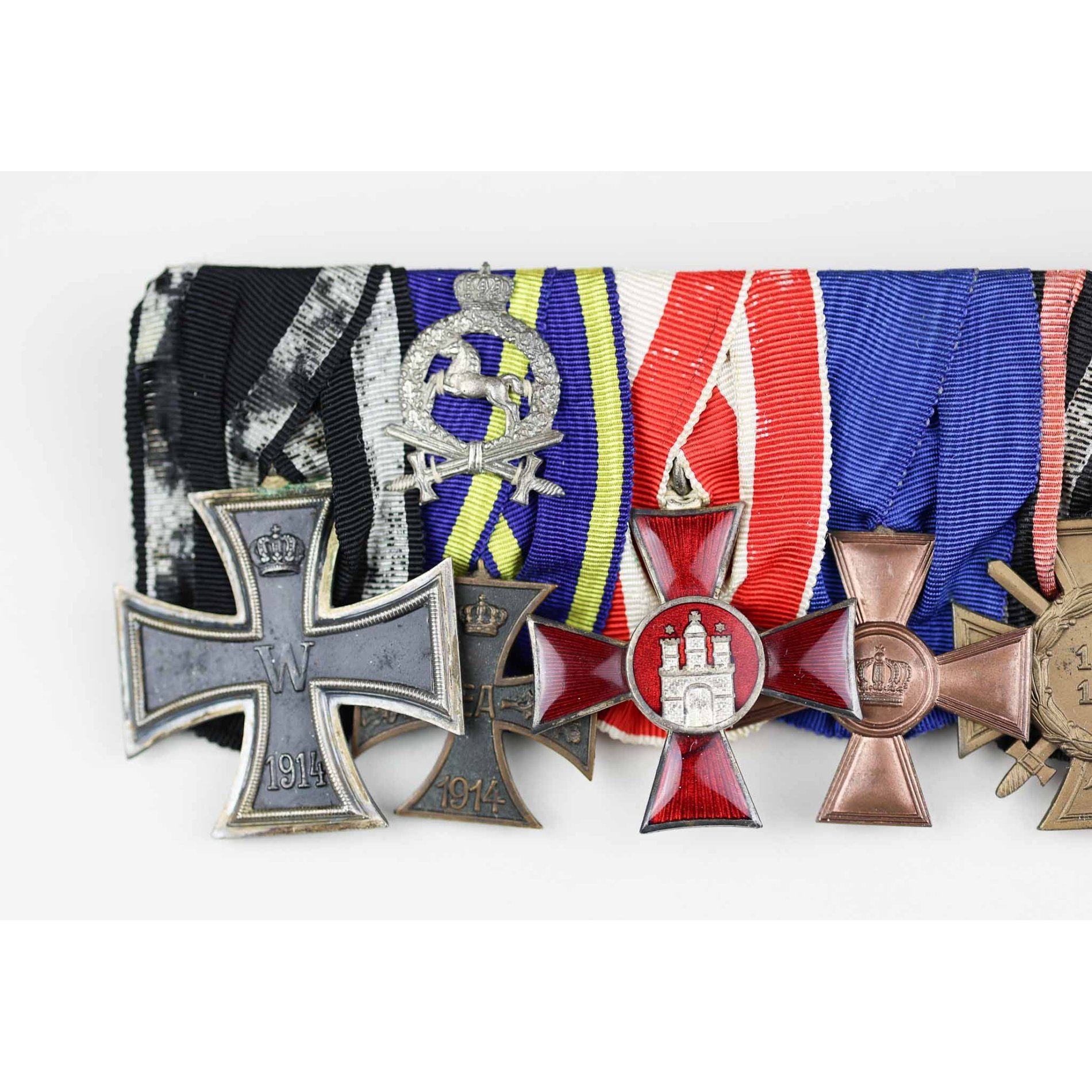 1.Weltkrieg 6er Ordensspange Hanseatenkreuz in Schachtel — image 3