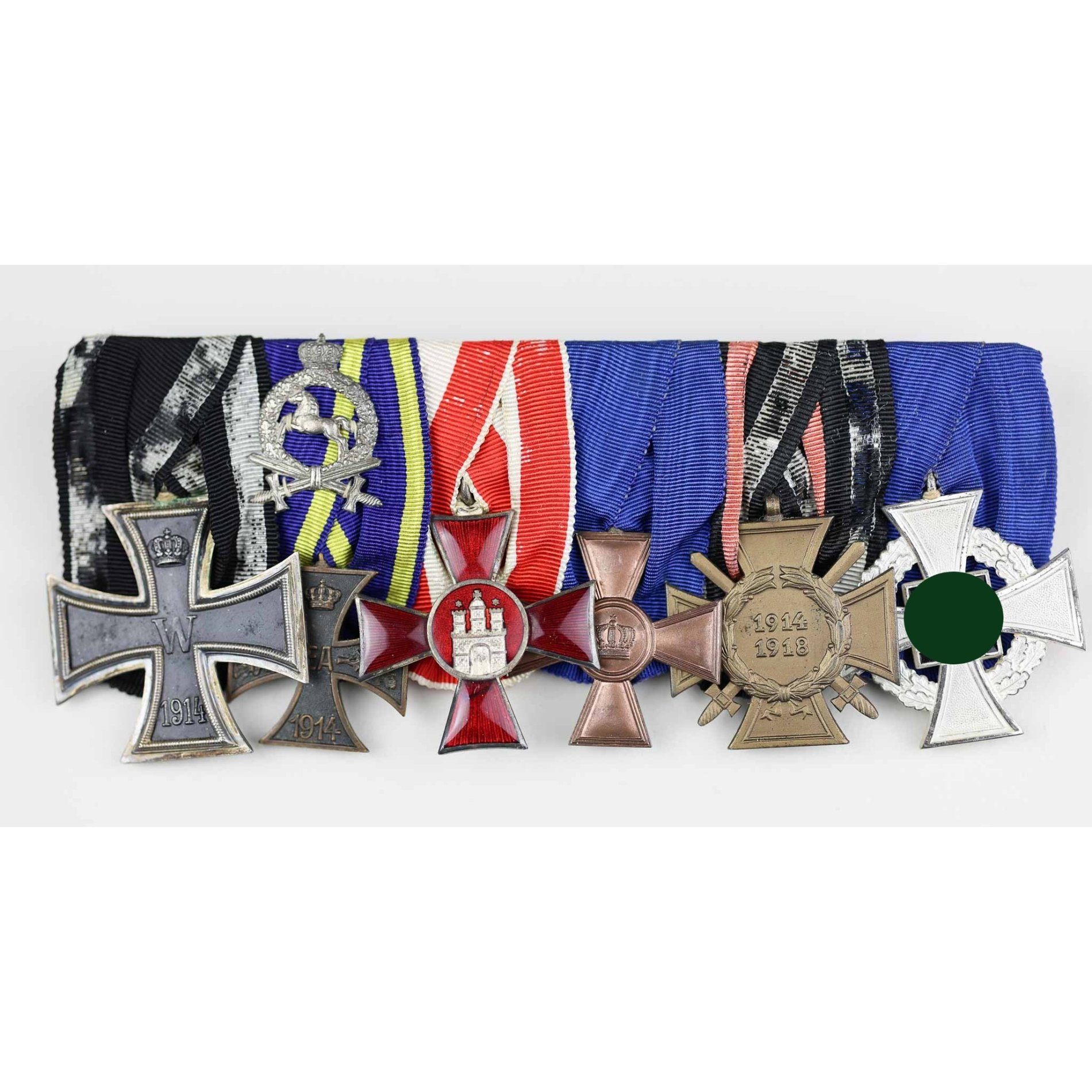 1.Weltkrieg 6er Ordensspange Hanseatenkreuz in Schachtel — image 4