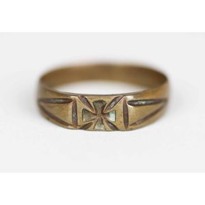 1.Weltkrieg Ring Fingerring Patriotika Eiserne Kreuz 1914