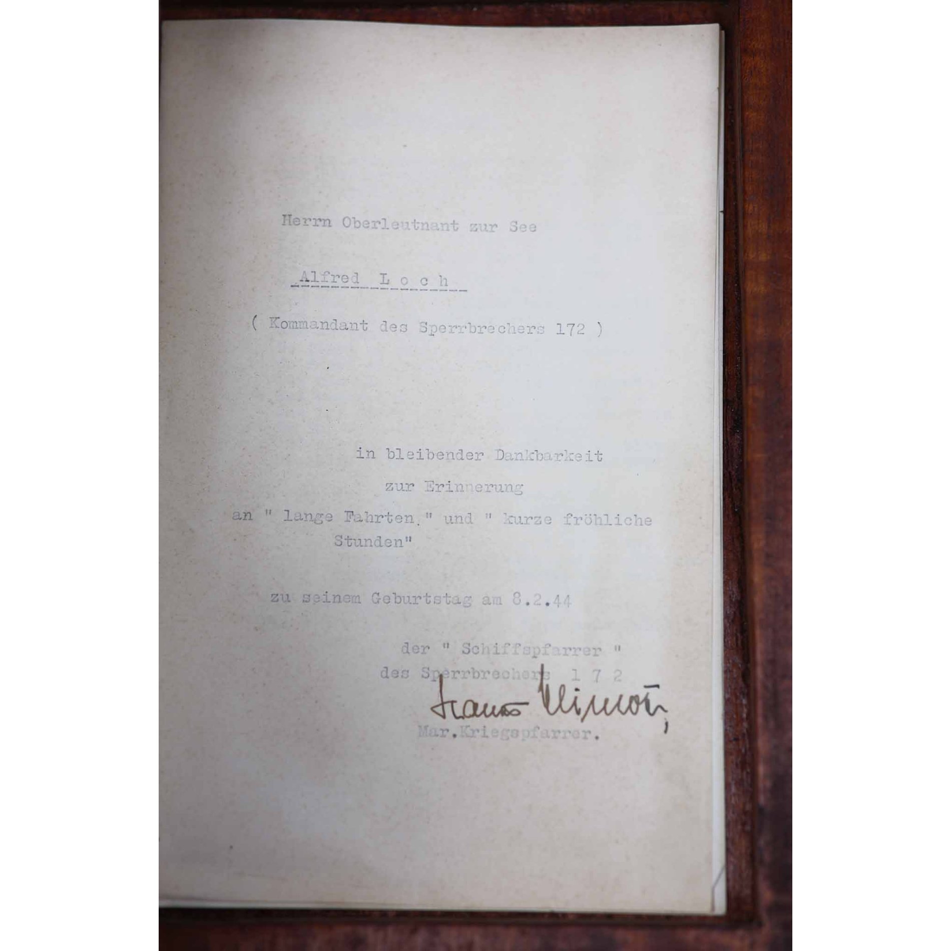 Kriegsmarine Nachlass 'Alfred Loch' 1944 Kommandant Speerbrecher 172 — image 26