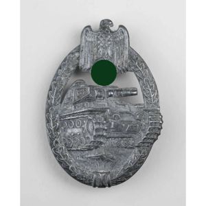 Panzerkampfabzeichen in Silber sog. 7 Wheeler 'cut out' Variante, selten!