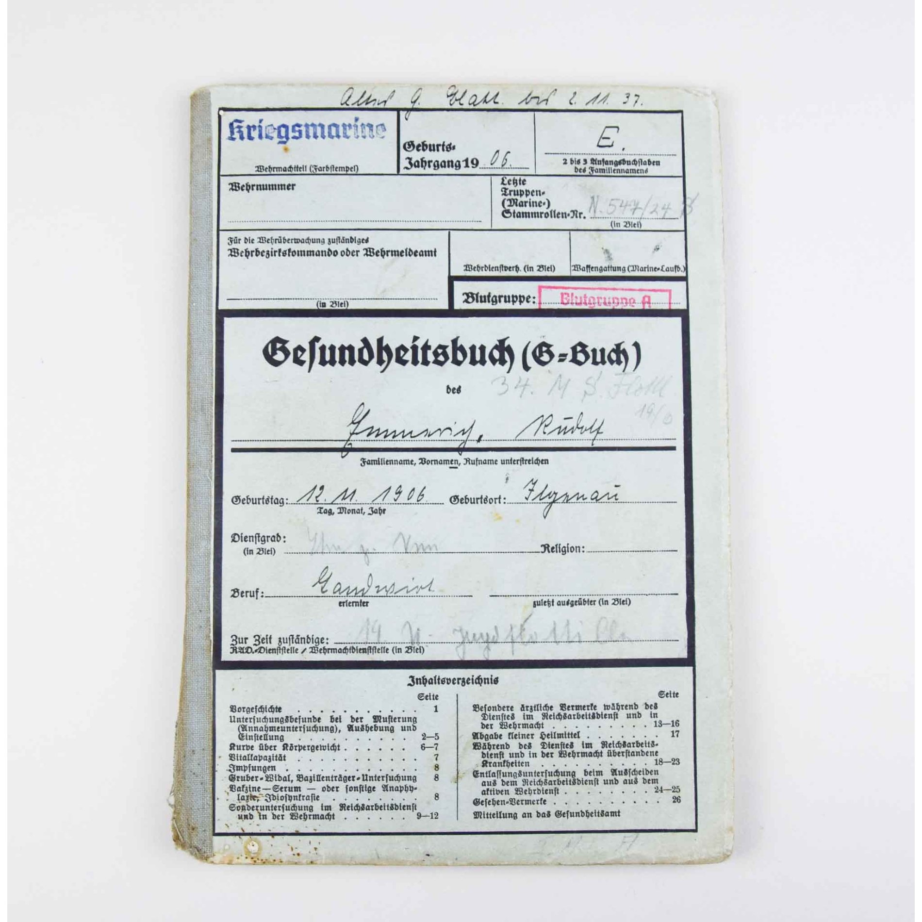 Kriegsmarine Nachlass 14. U.- Jagdflottille mit Wehrpass — image 10