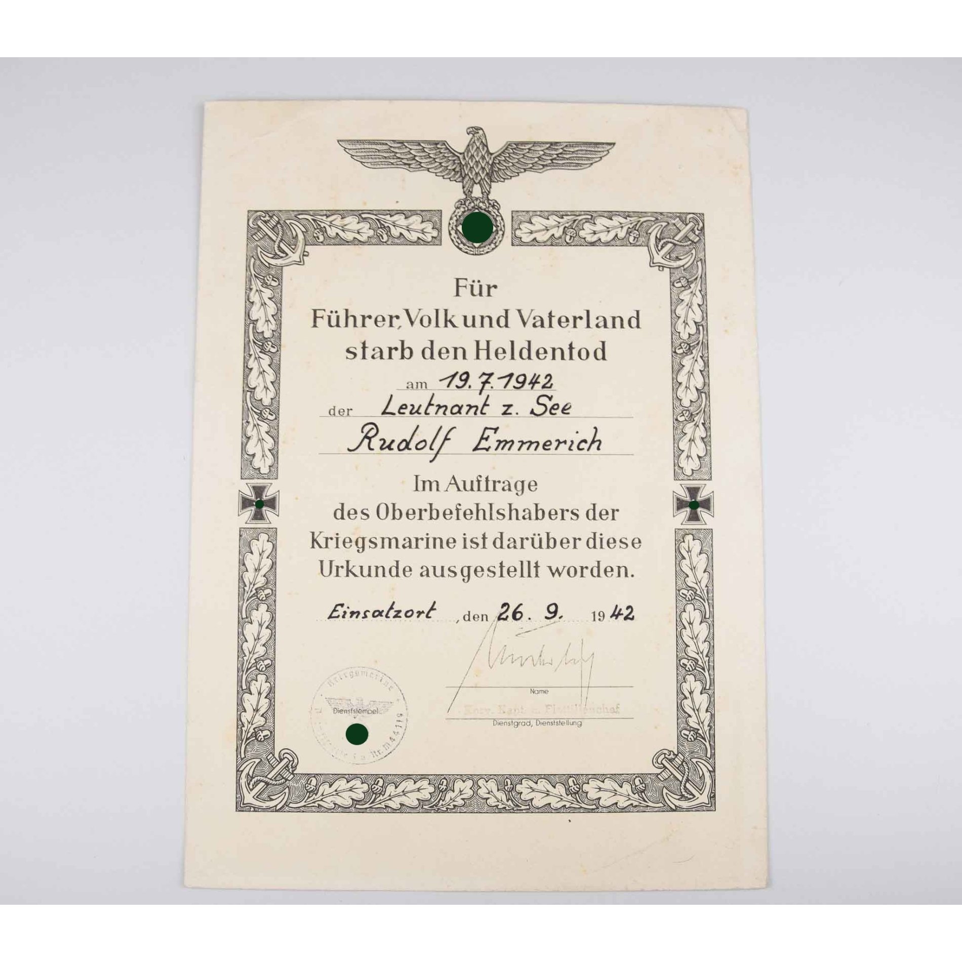 Kriegsmarine Nachlass 14. U.- Jagdflottille mit Wehrpass — image 12