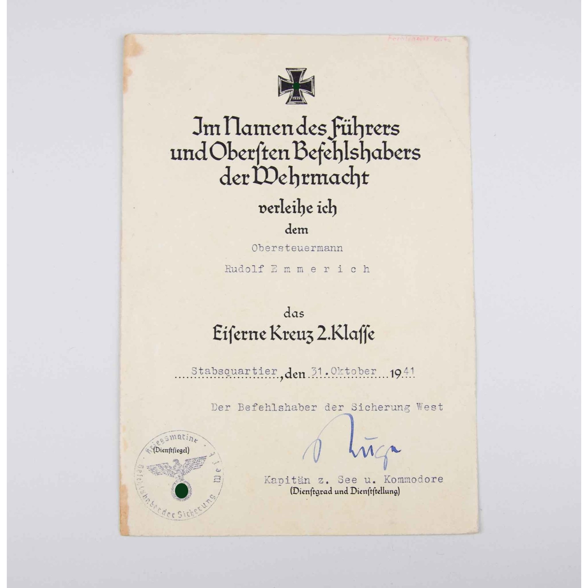 Kriegsmarine Nachlass 14. U.- Jagdflottille mit Wehrpass — image 9