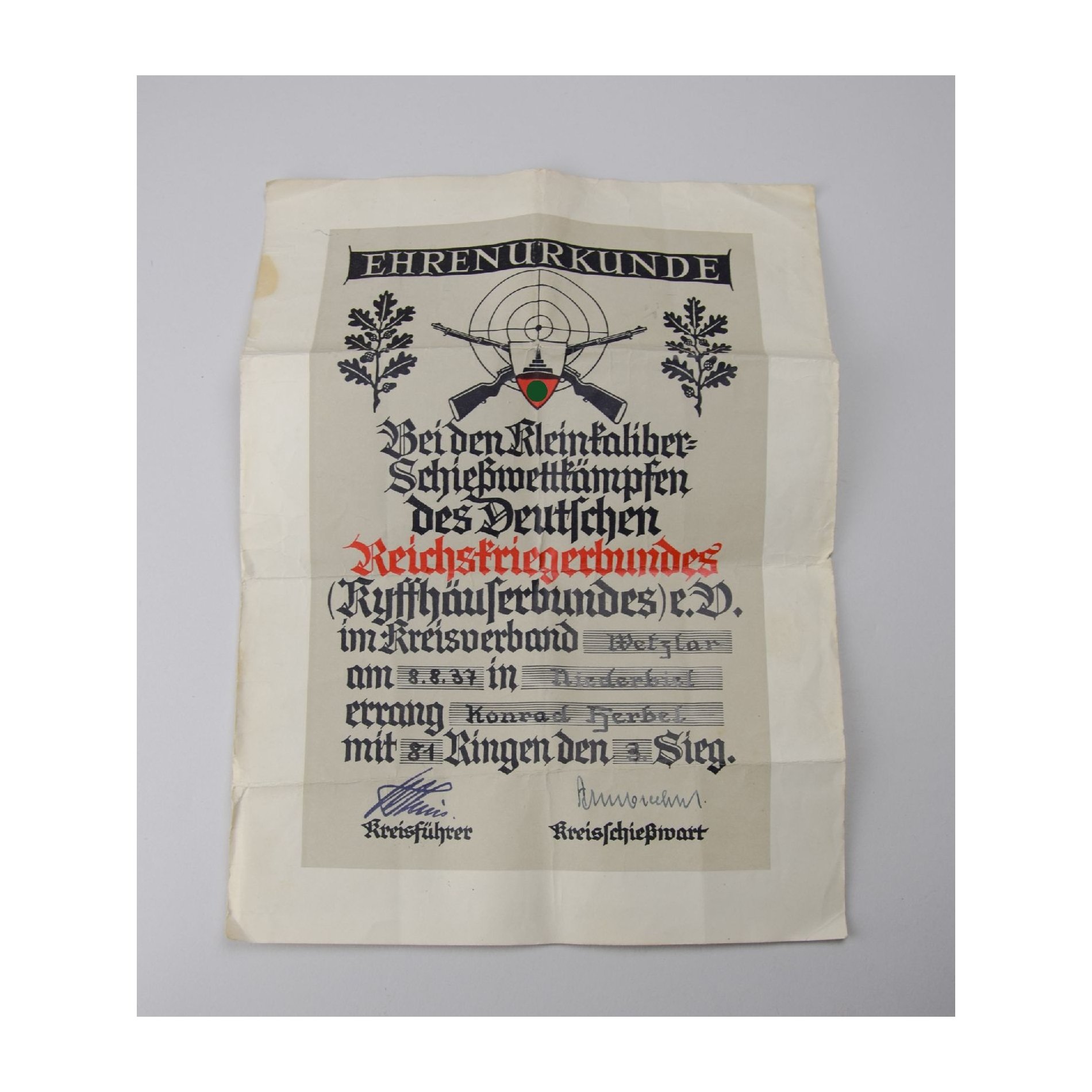 Großer Reichskriegerbund Nachlass mit Kyffhäuser Ringkragen in der Schachtel! — image 13