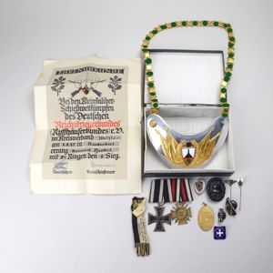 Großer Reichskriegerbund Nachlass mit Kyffhäuser Ringkragen in der Schachtel!