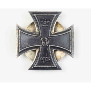 Eiserne Kreuz 1.Klasse 1914 an Schraubscheide 925er Silberstück, selten!